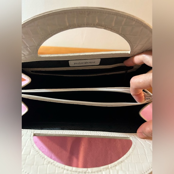 Vintage YSL Croc Cutout Handle Bag - Picture 12 of 16